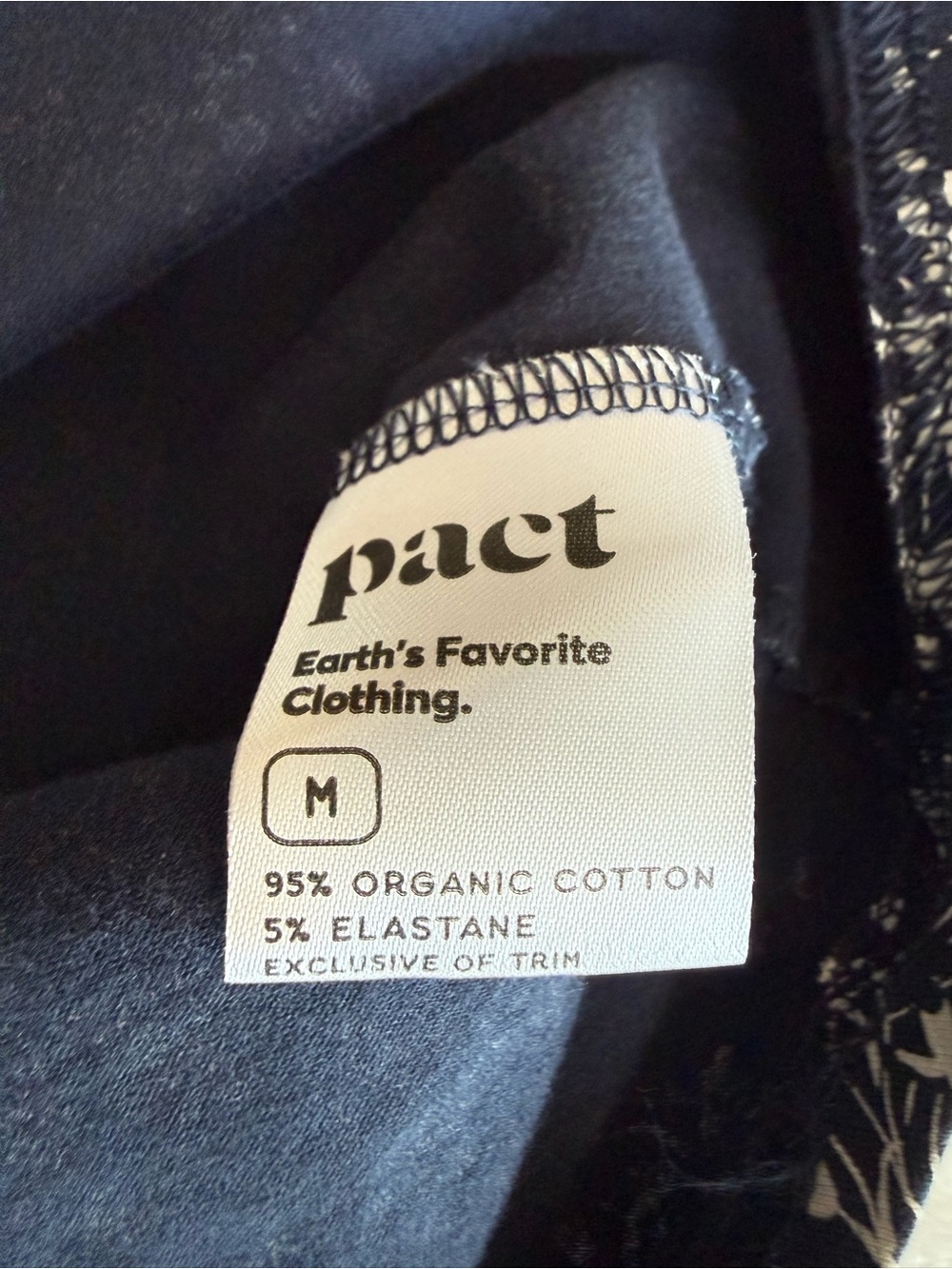 PACT Organic Cotton Navy Floral Faux Wrap Fit & Flare Dress Women’s Medium - Picture 8 of 9